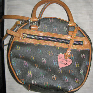 Dooney & Burke Signature Rainbow DB round bag